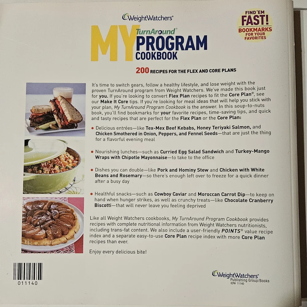 Weight Watchers My Turnaround Program Cookbook with Yellow and Blue Accents